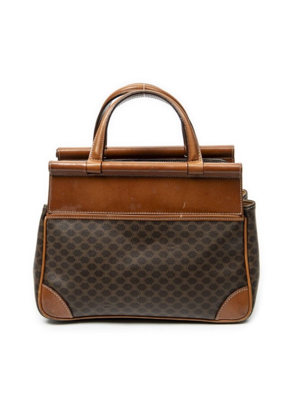 Celine Frame Buckle Tote Brown Macadam Canvas - Picture 5 of 10